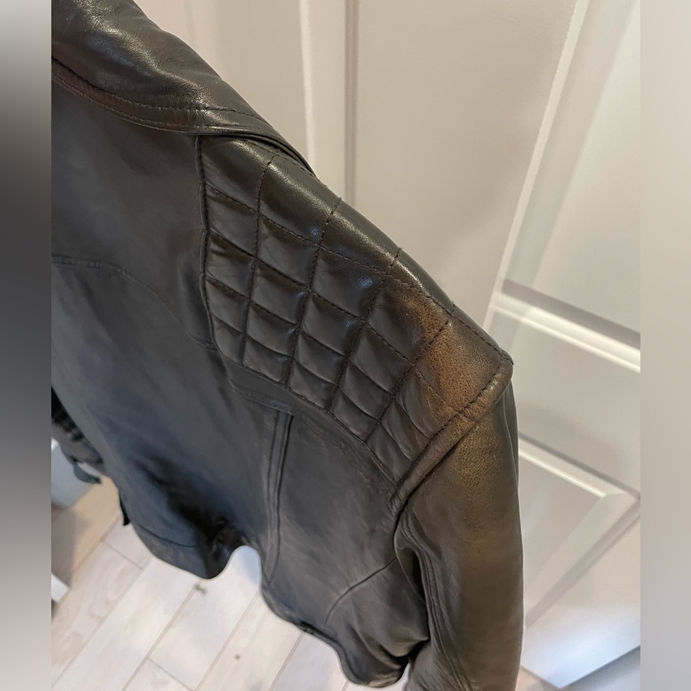 All Saints Quilted Leather Jacket - Black - Picture 4 of 7